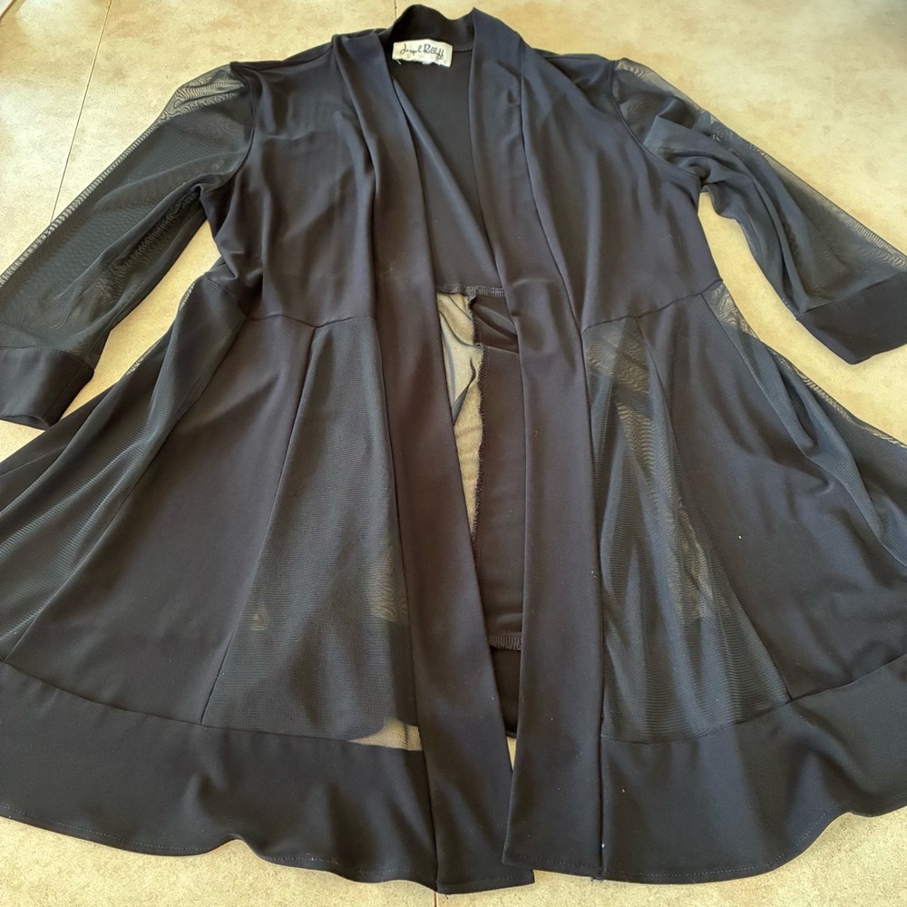 Joseph Ribkoff Black Mesh Cover Up - Picture 9 of 15